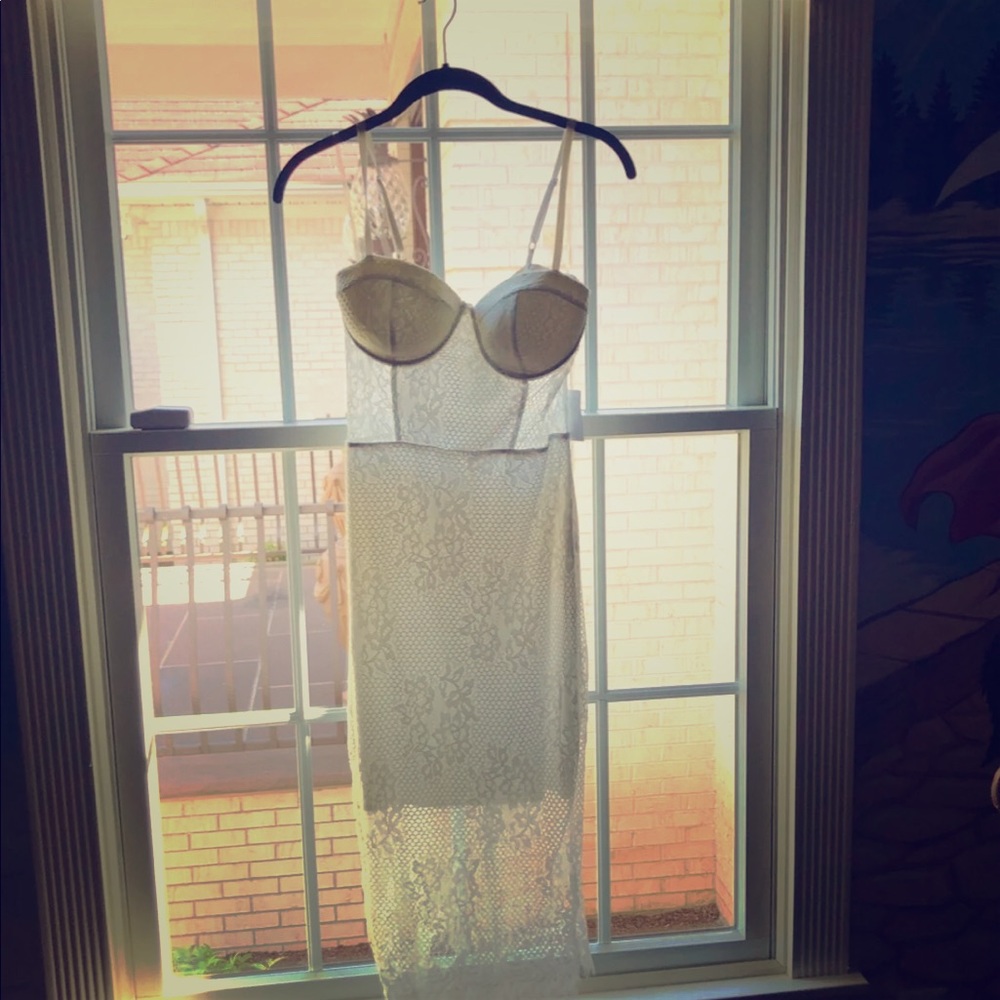 NWT white lace cut out dress medium